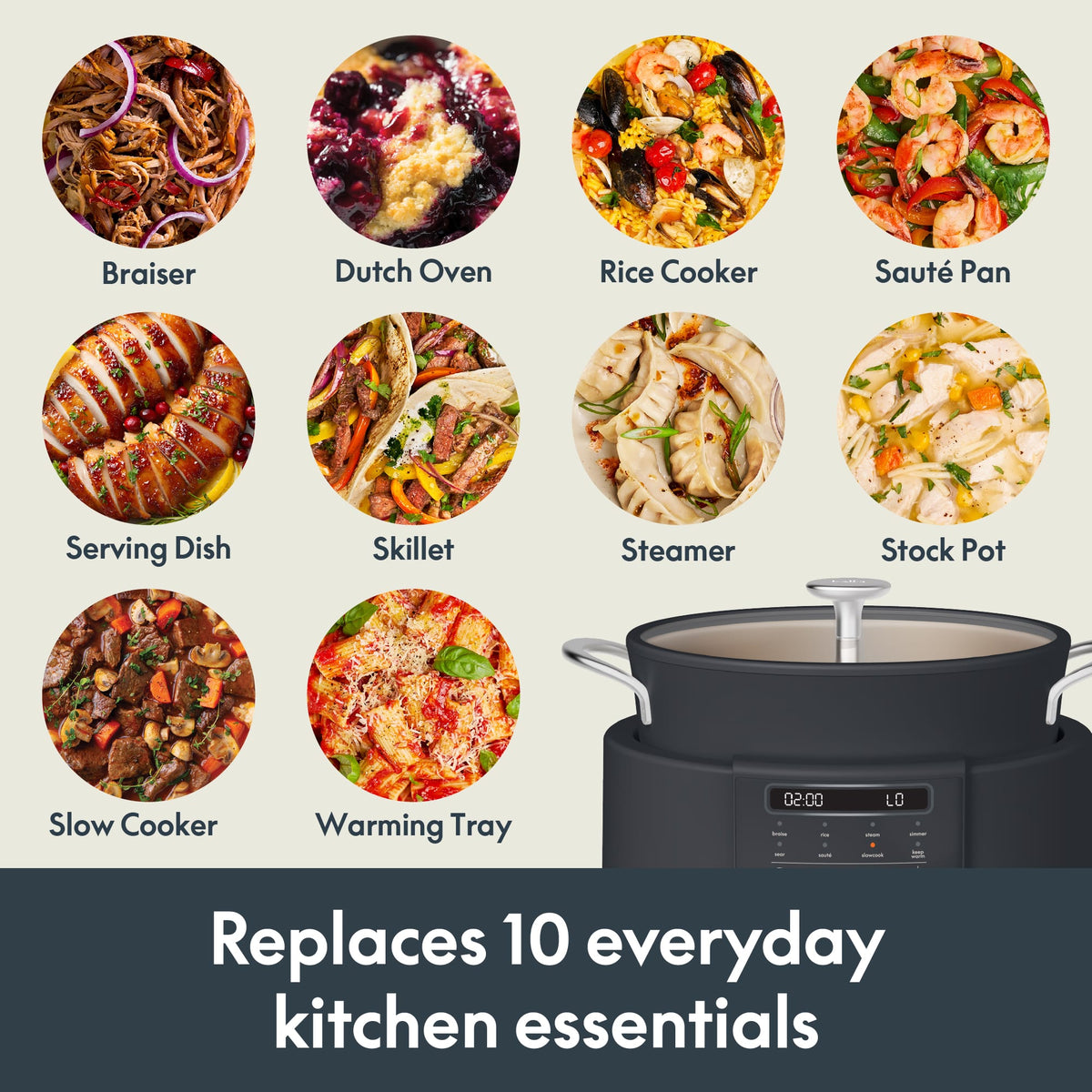 Bella - MULTI 10-in-1 7-qt. Multicooker - Slate