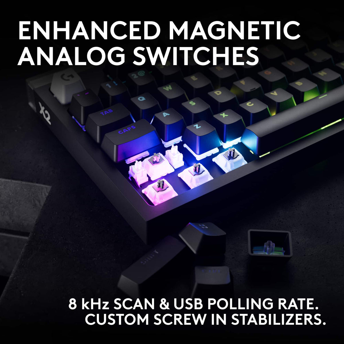 Logitech - G PRO X2 RAPID (Tenkeyless) Wired Gaming Keyboard with Magnetic Analog Switches and OLED Display - Black