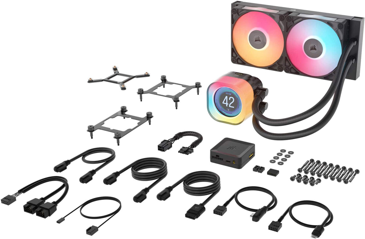 CORSAIR - iCUE LINK TITAN 240 RX LCD Liquid CPU Cooler - Black