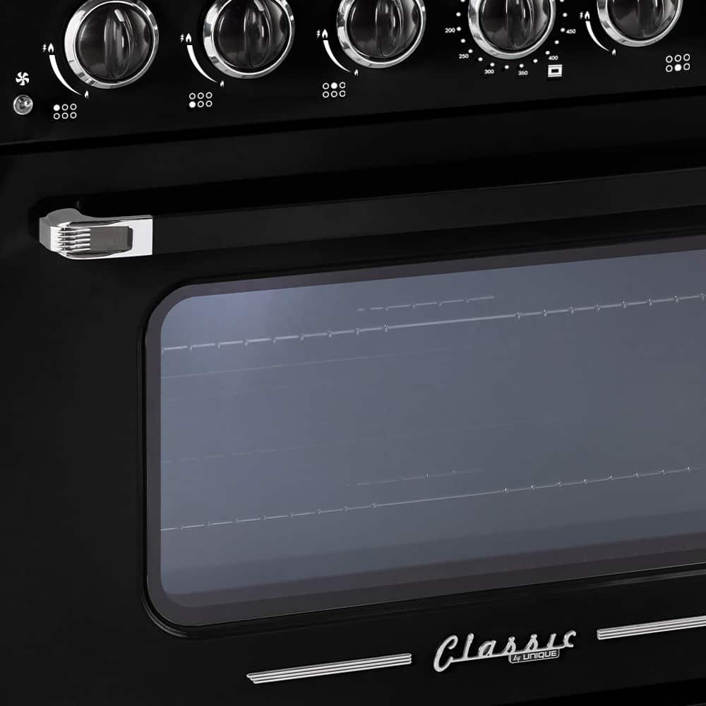 Unique Appliances - 36 in. Wide 6 Burner Classic Retro 5.2 Cu. Ft. Freestanding Gas Convection Range - Midnight Black