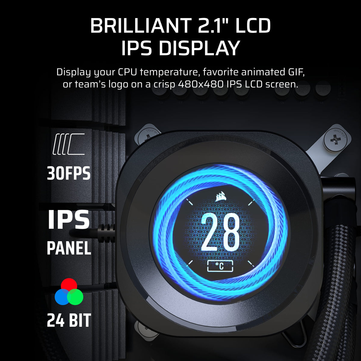 CORSAIR - NAUTILUS 360 RS LCD Liquid CPU Cooler - Black