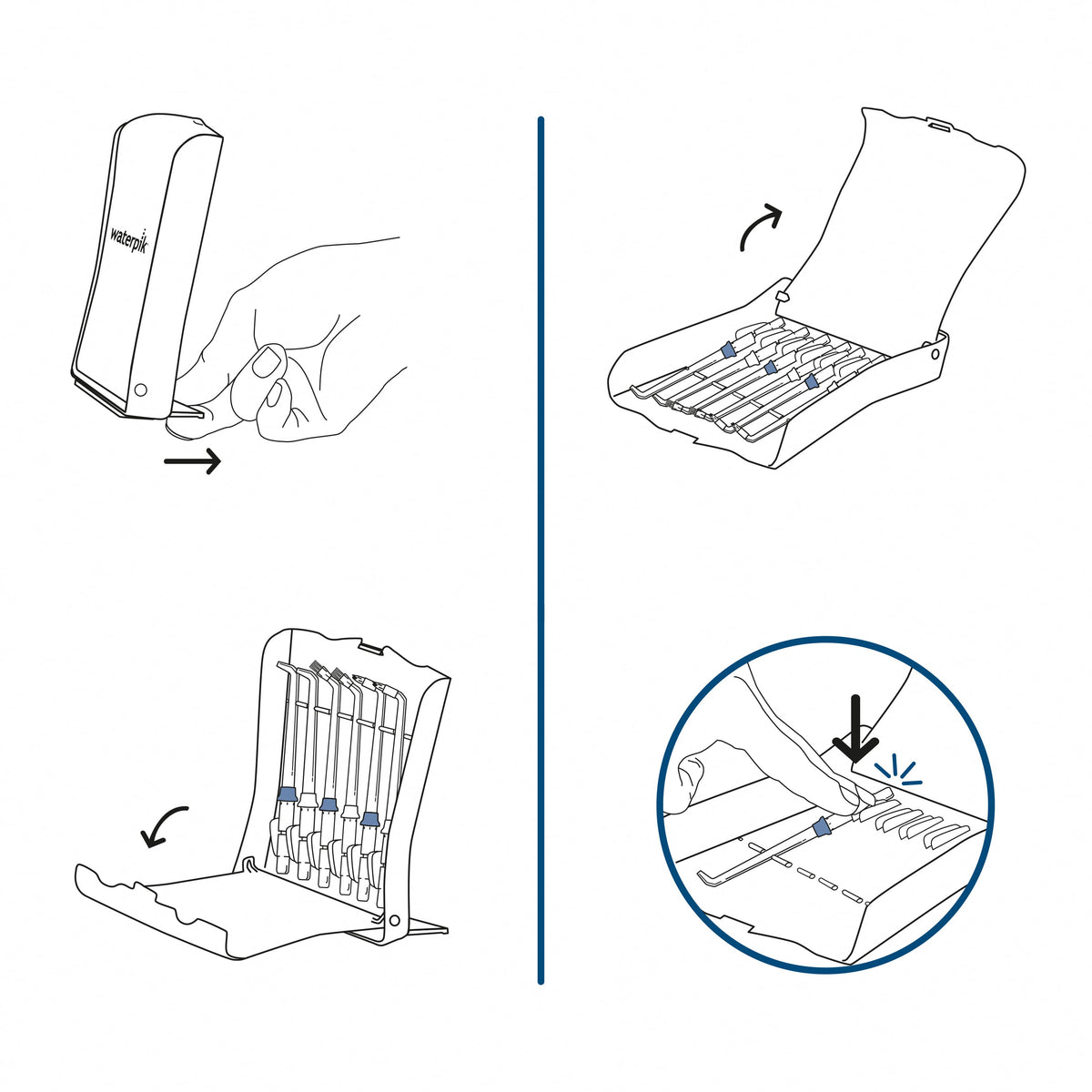 Waterpik - Water Flosser Tip Storage Case with 6 Tips - Blue