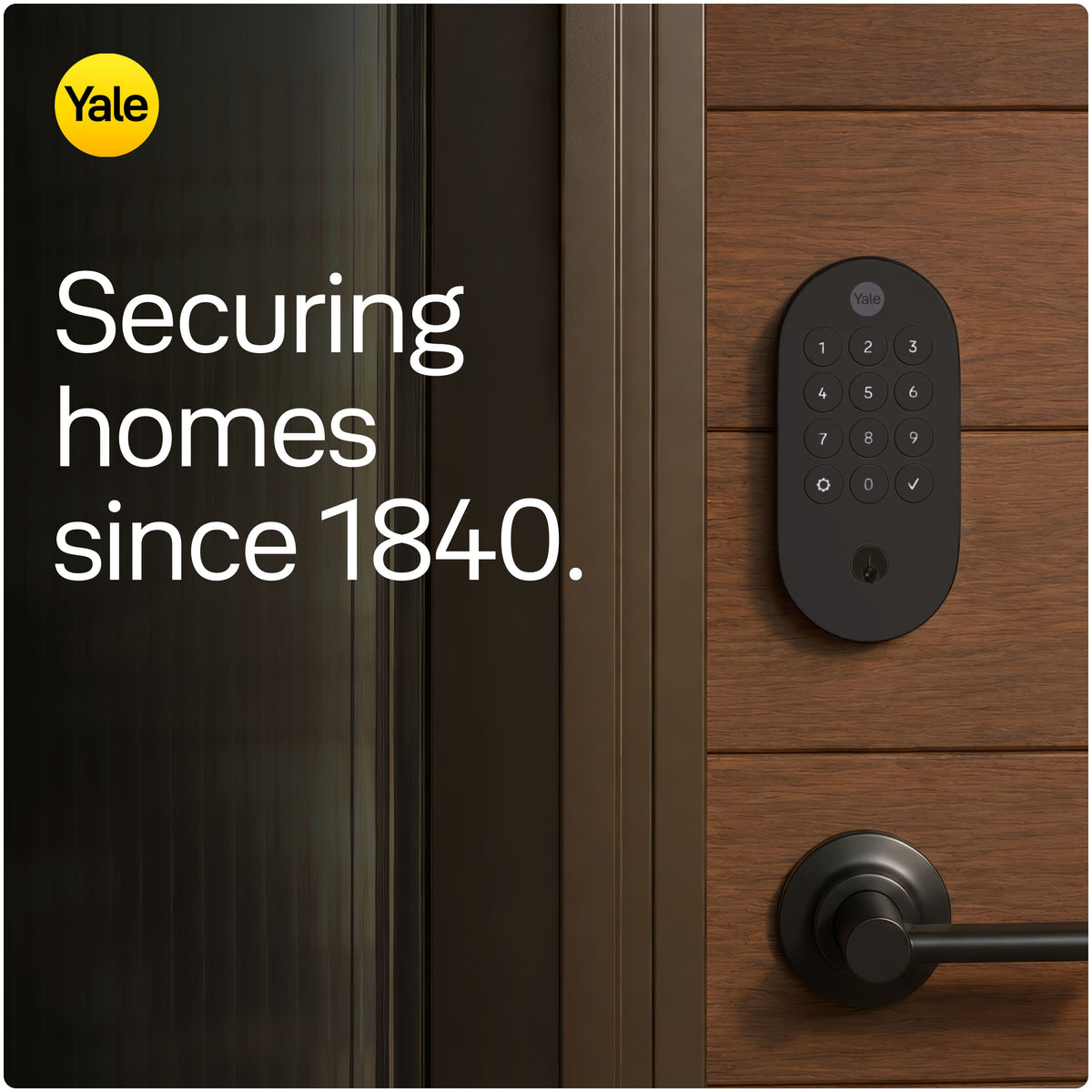 Yale - Smart Lock with Matter, Designed for Google Home; Electronic Deadbolt with Pushbutton Keypad - Matte Black