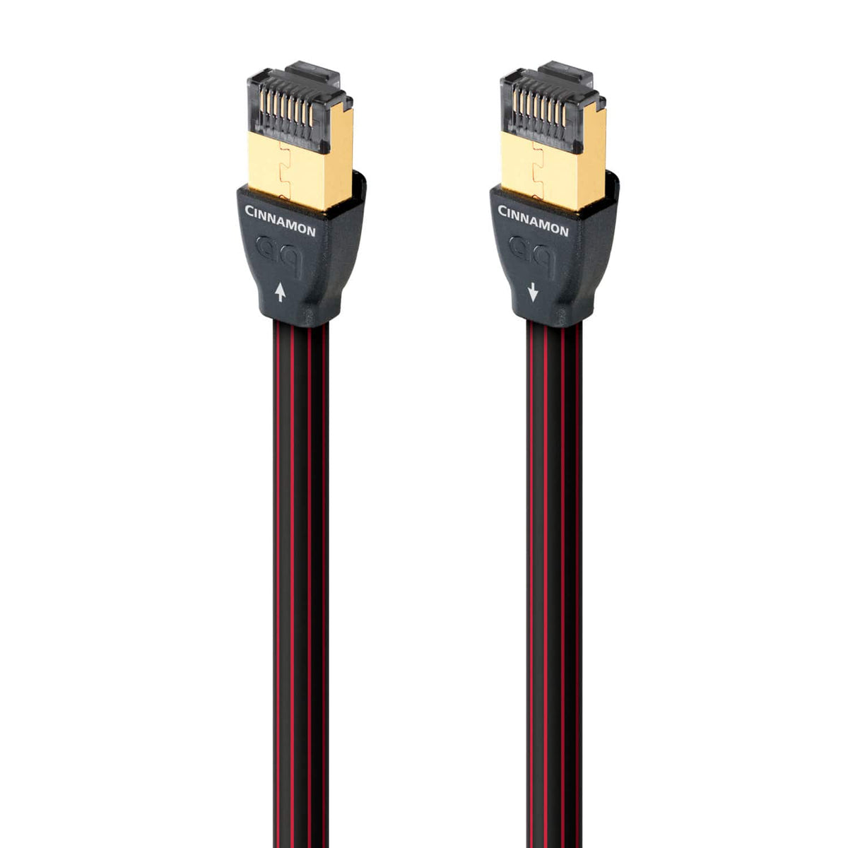 AudioQuest - Cinnamon RJ/E 39.4' Digital Ethernet Cable with RJ45 to RJ45 Connectors - Black/Red Stripes