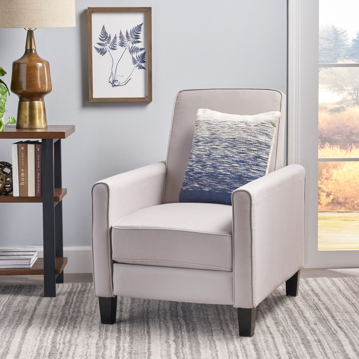 Sillón reclinable tapizado con respaldo retráctil para sala de estar