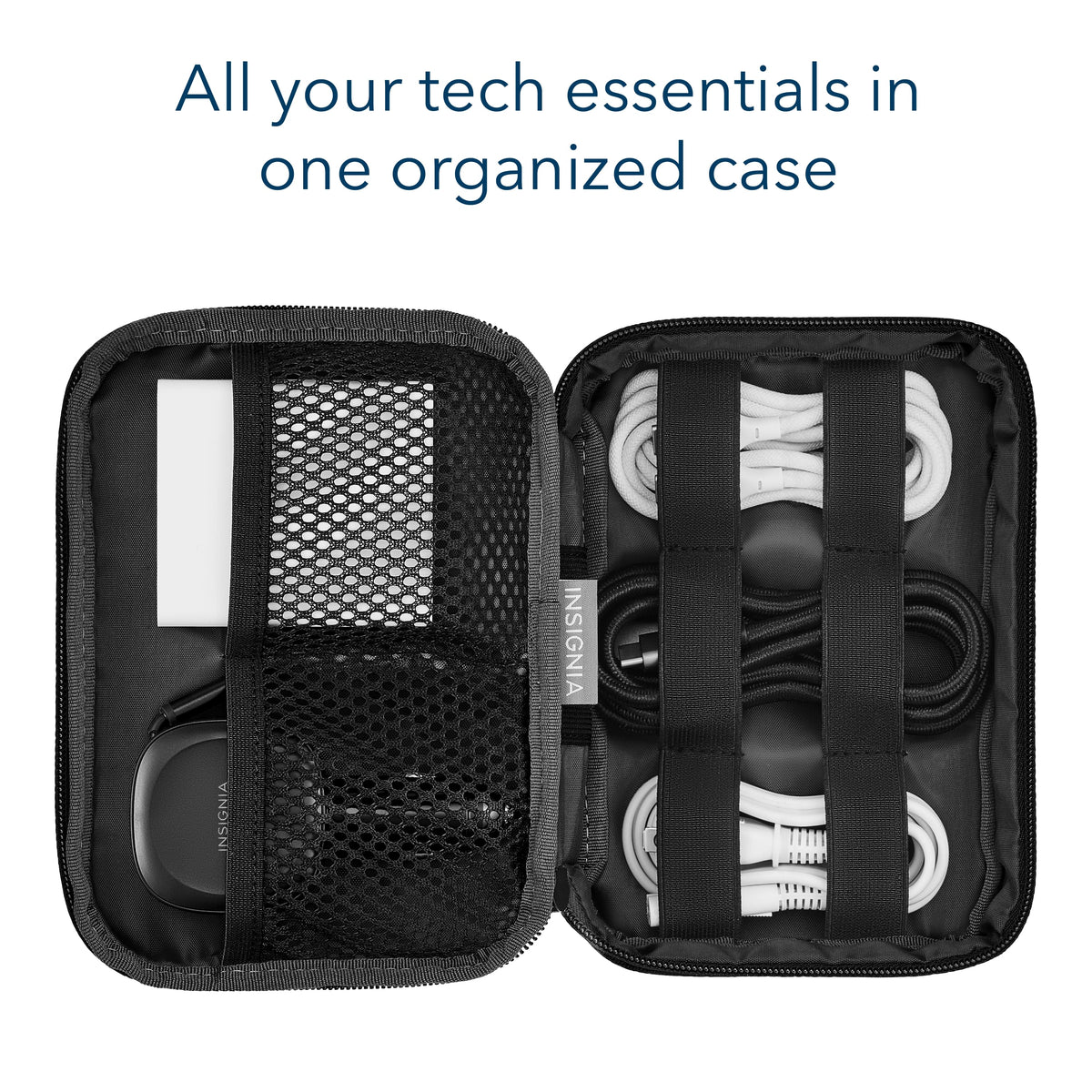 Insignia™ - Travel Case for Electronic Accessories - Black