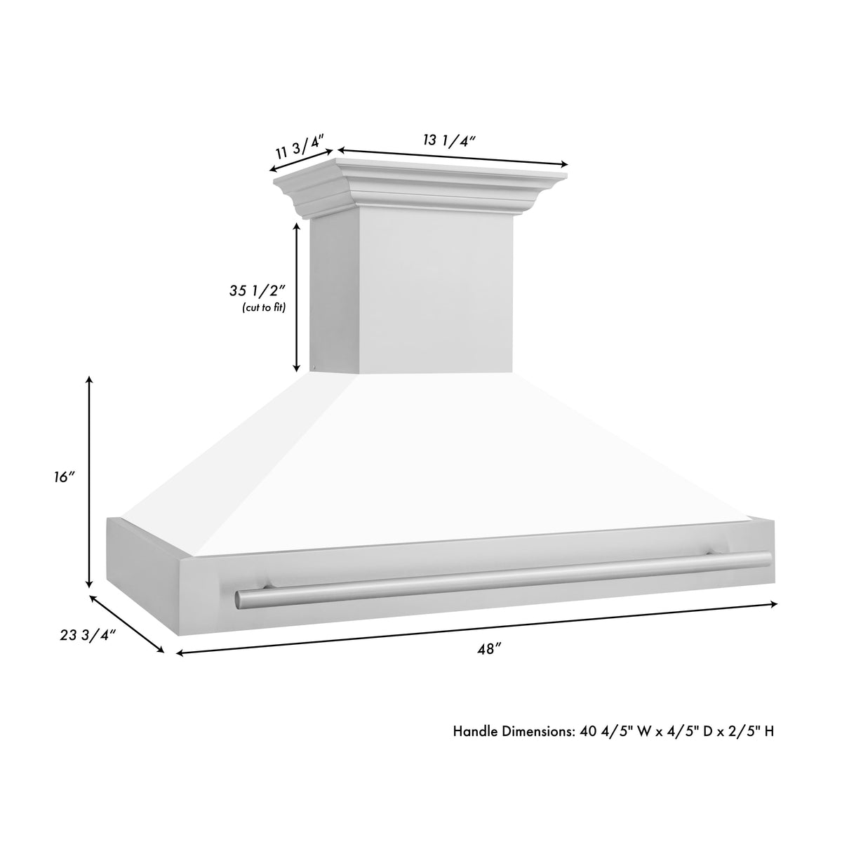 ZLINE - 48 inches - Externally Vented - Wall Range Hood - White Matte