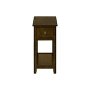 Accent End Table, 2 Tier, Narrow, Lamp, Storage Drawer, Charming Design