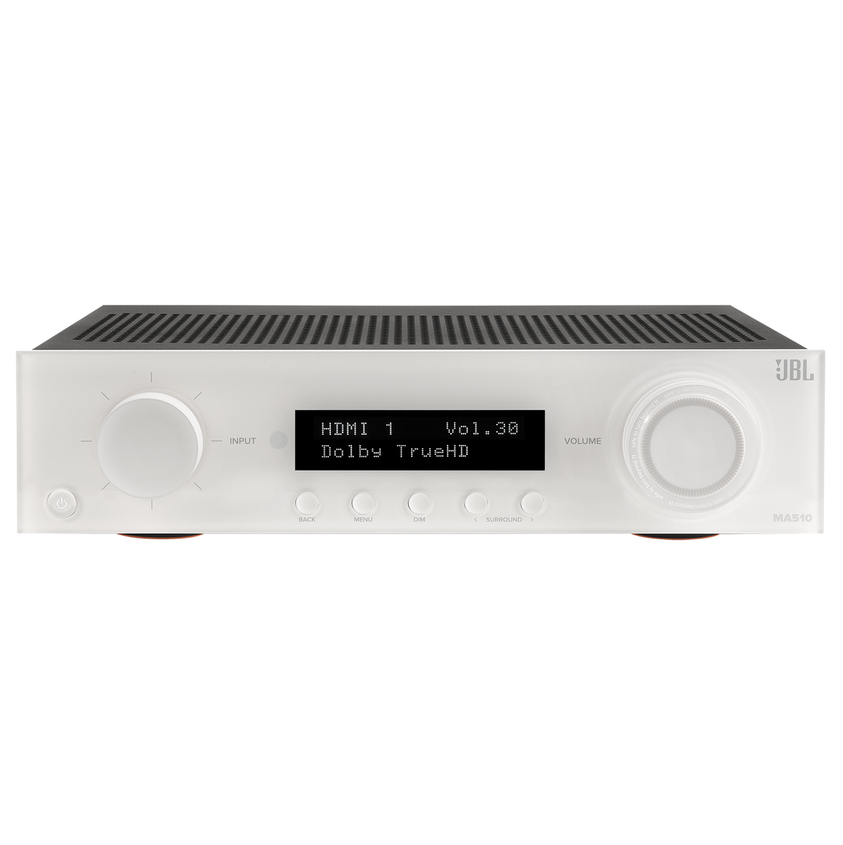 JBL - MA510 75W 5.2ch Bluetooth and WiFi Capable HDR 8K Ultra HD Compatible AV Home Theater Receiver - White