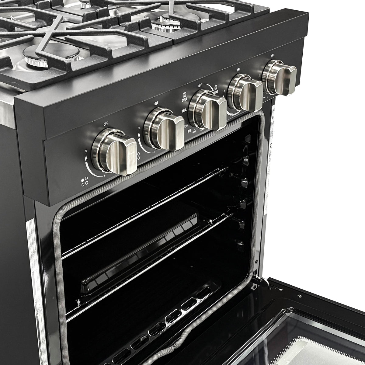 Unique Appliances - Off-Grid 30 in. 4-Burner Waist High Broiler Propane Range in Black - Black