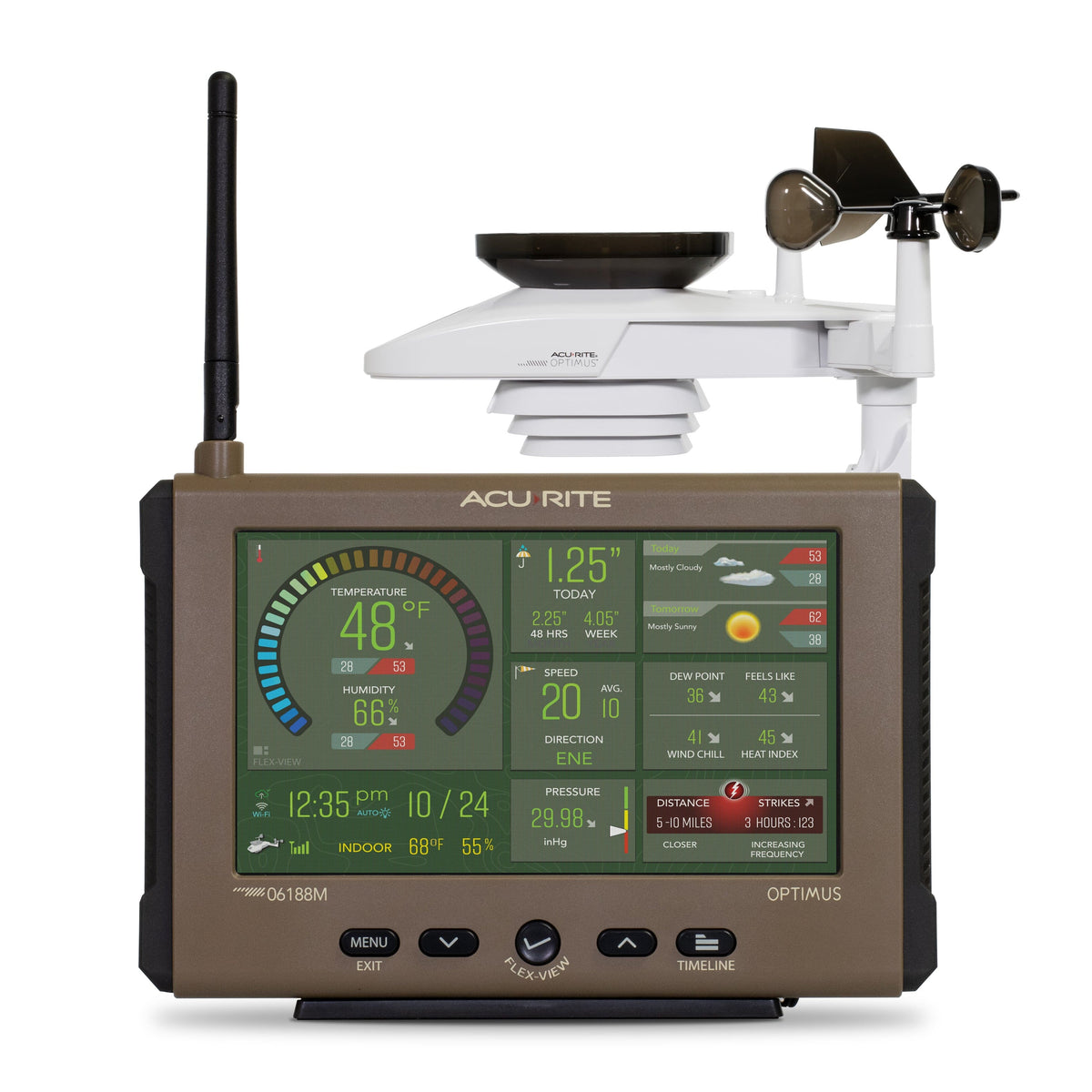 AcuRite - Optimus Weather Station with WiFi HD Display, Lightning Detection, Temperature, Humidity, Wind & Rainfall - Gray