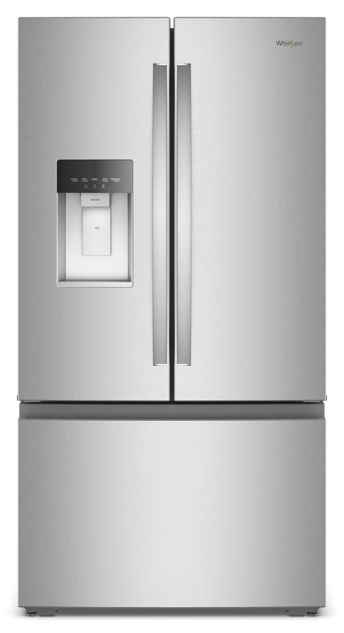 Whirlpool - 36 in. Wide 23.4 cu. ft. 3-Door French Door Counter-Depth Refrigerator - Fingerprint-Resistant Stainless Finish