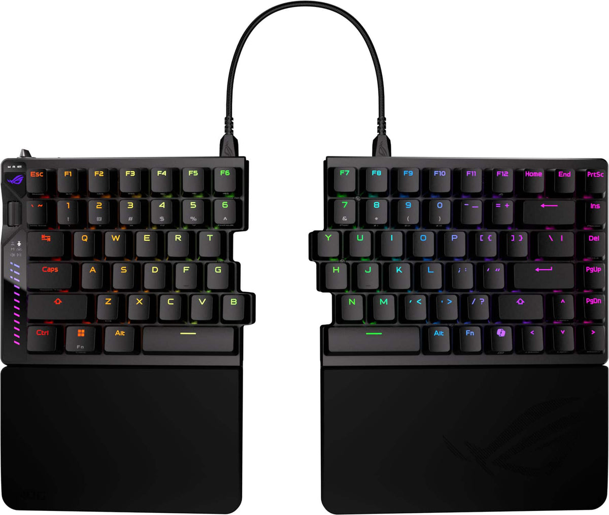 ASUS - ROG Falcata 75% Wireless Magnetic Hall Effect RGB Ergonomic Gaming Keyboard with Hot-Swappable ROG HFX V2 Switches - Black