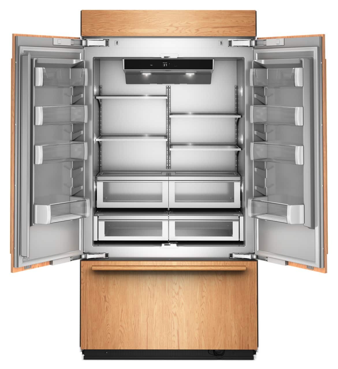 KitchenAid - 42" wide 24.2 cu. ft. Built-In Panel-Ready (not included) French Door Bottom Mount Refrigerator with Platinum Interior - Custom Panel Ready