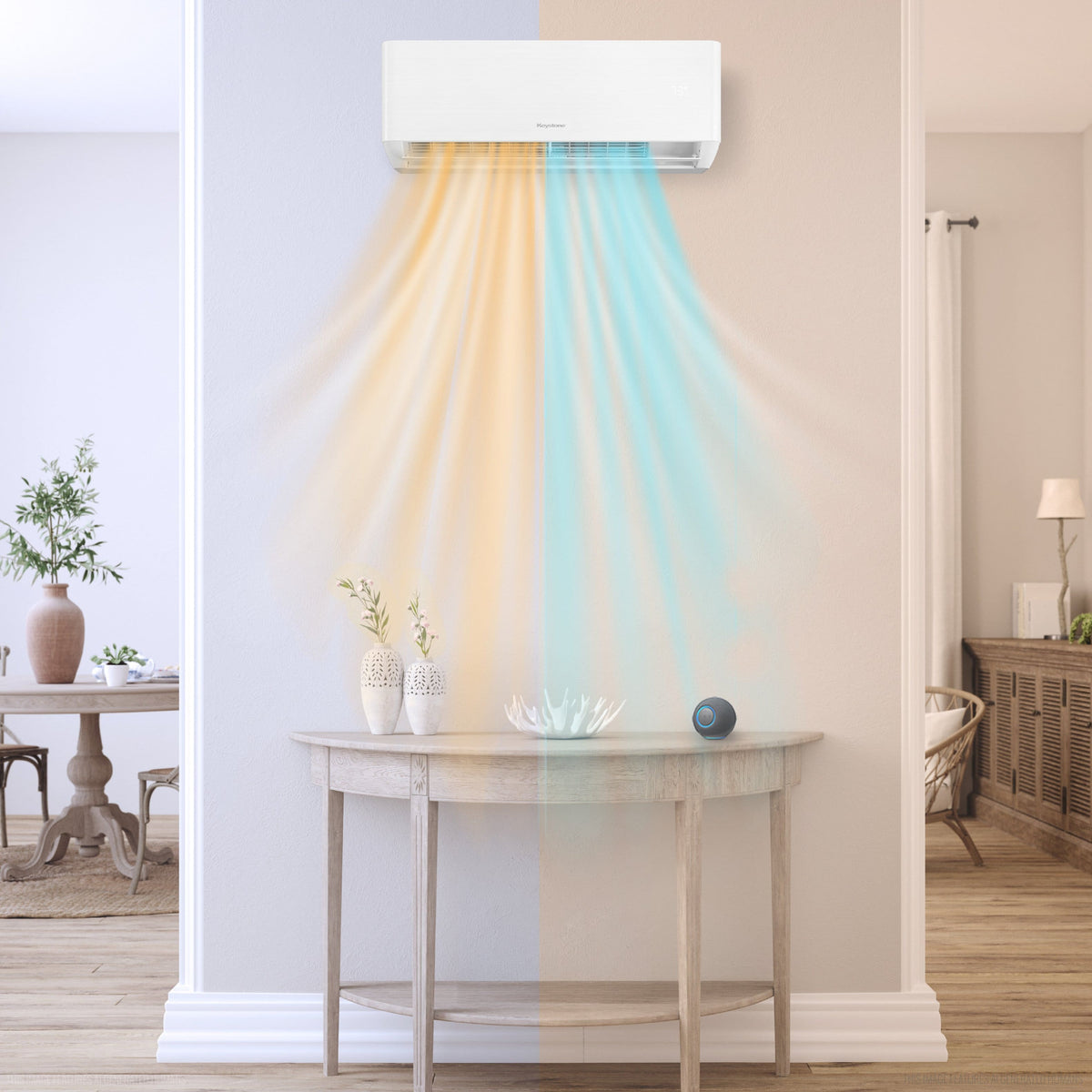 Keystone - Summit 230V 400 Sq. Ft. 9,000 BTU Smart Mini Split Air Conditioner 10,000 BTU Heater - White