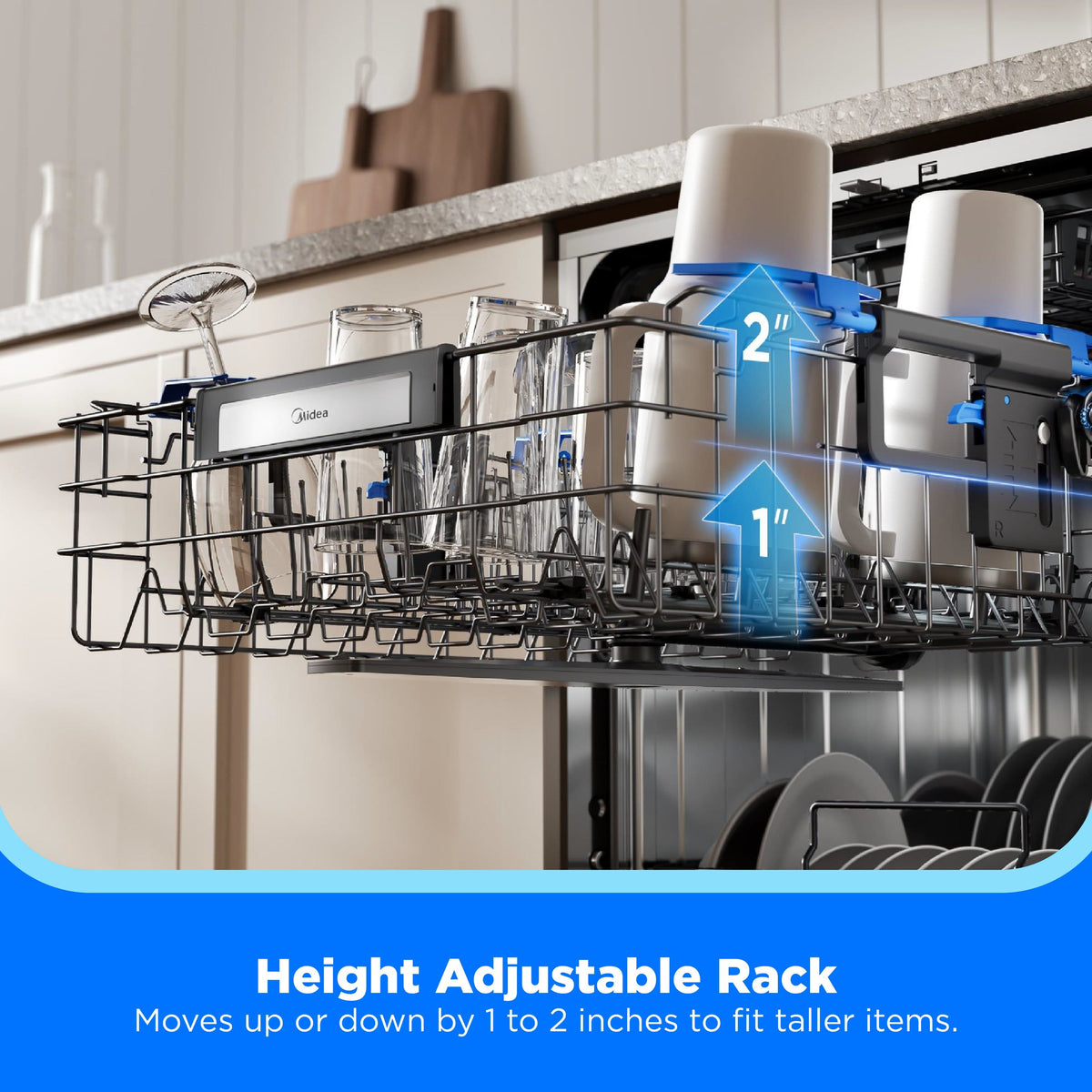 Midea - STRAWash 24" Top Control Built-In Dishwasher with Total Tumbler Clean, SENSOR TruDry, 44 dB - Stainless Steel