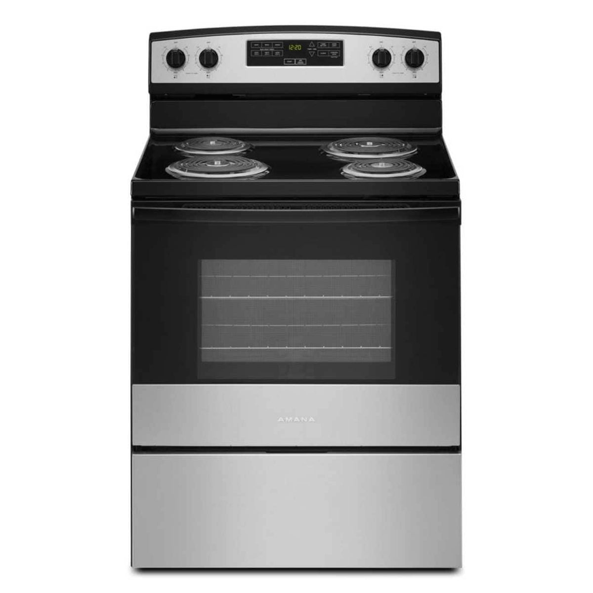 Amana - 30-inch Electric Range with Bake Assist Temps - Stainless Steel