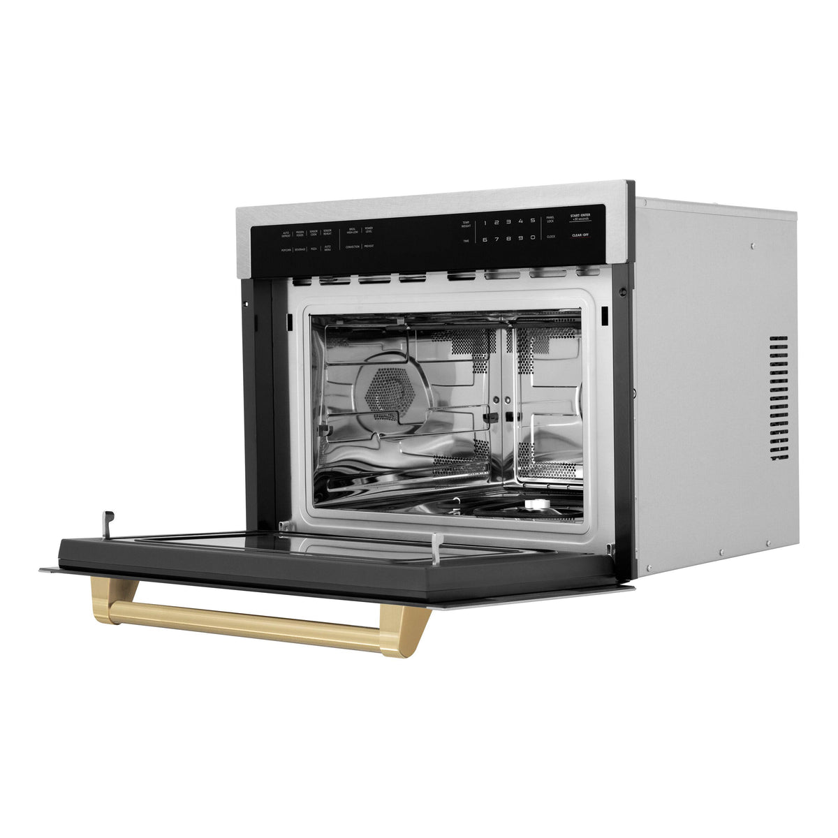 ZLINE - Autograph 24 in. 1.6 cu. ft. Built-in Convection Microwave Oven with Sensor Cooking in Satin with Champagne Accents - Satin Stainless Steel