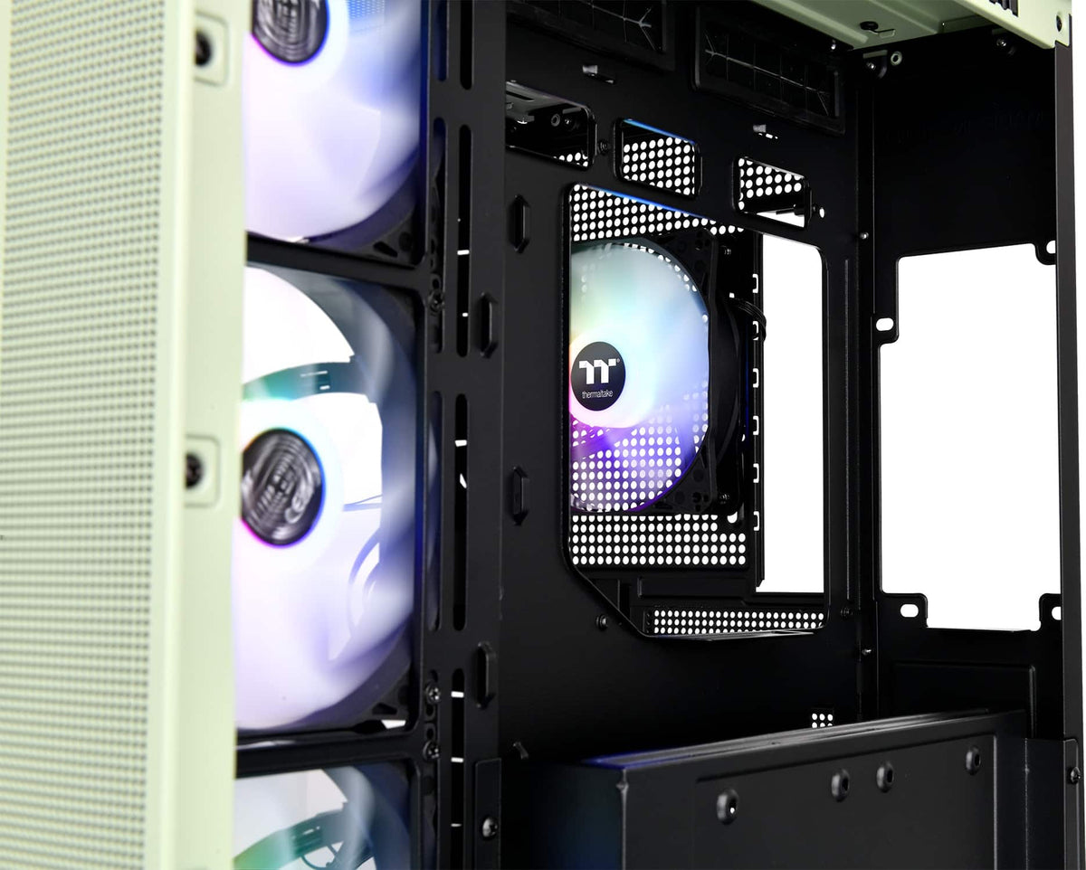 Thermaltake - View 380 TG ARGB  Mid Tower ATX PC Case - Matcha Green