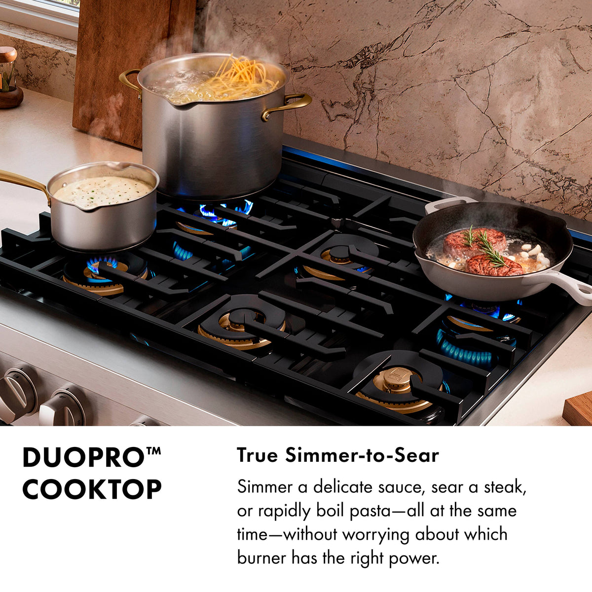 ZLINE - Autograph 48 in. 6.7 cu. ft. Classic Freestanding Gas Range with DuoPro Cooktop in Black Steel and Bronze Accents - Black Stainless Steel