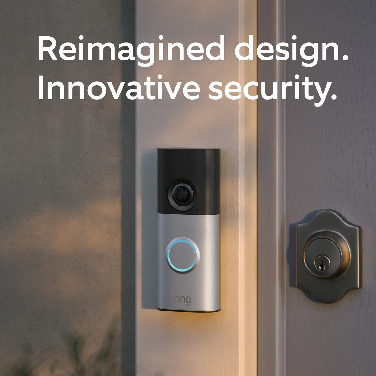 Ring - Wired Doorbell 2K Plus - Retinal 2K, Motion Detection, Night Vision - Nickel Silver