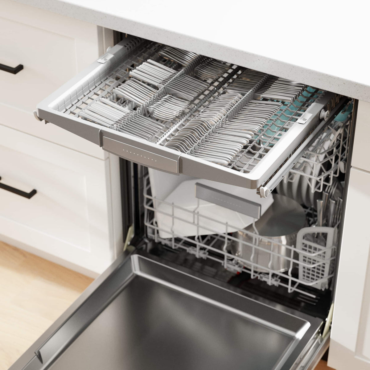 Bosch - Benchmark Series 24" Top Control Smart Built-In Stainless Steel Tub Dishwasher with 3rd Rack and RackMatic, 39 dBA - Custom Panel Ready