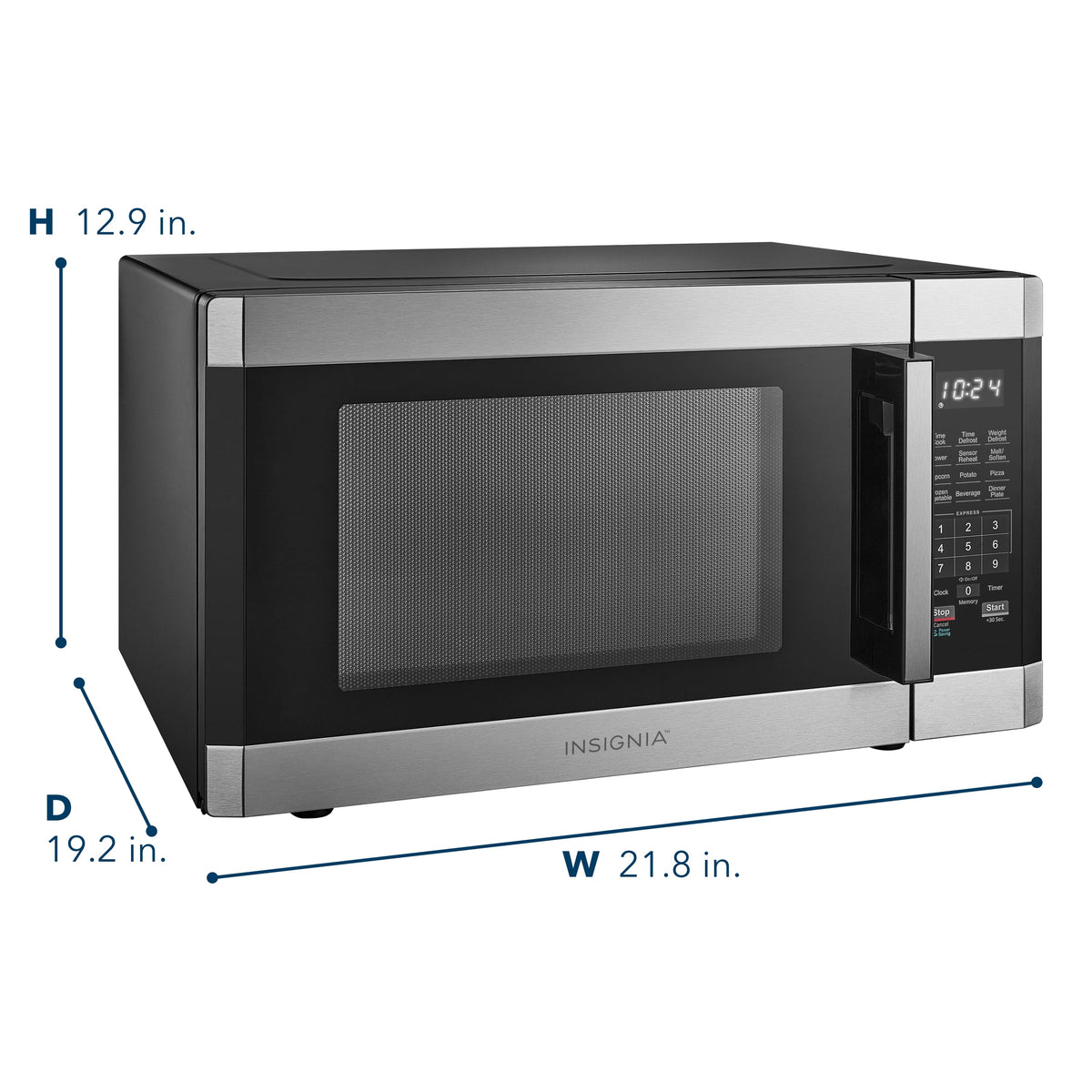 Insignia™ - 1.6 Cu. Ft. Countertop Microwave with Sensor Cooking and Inverter Technology - Stainless Steel
