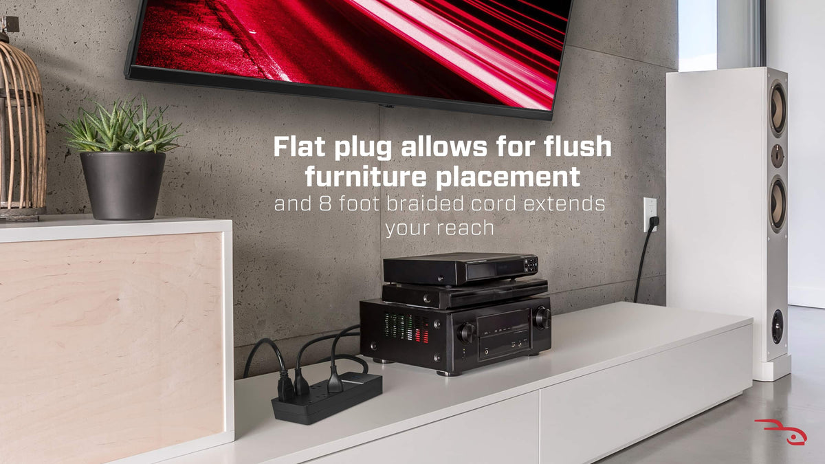Rocketfish™ - 6-Outlet 2160 Joules Surge Protector with USB and USB-C - Black