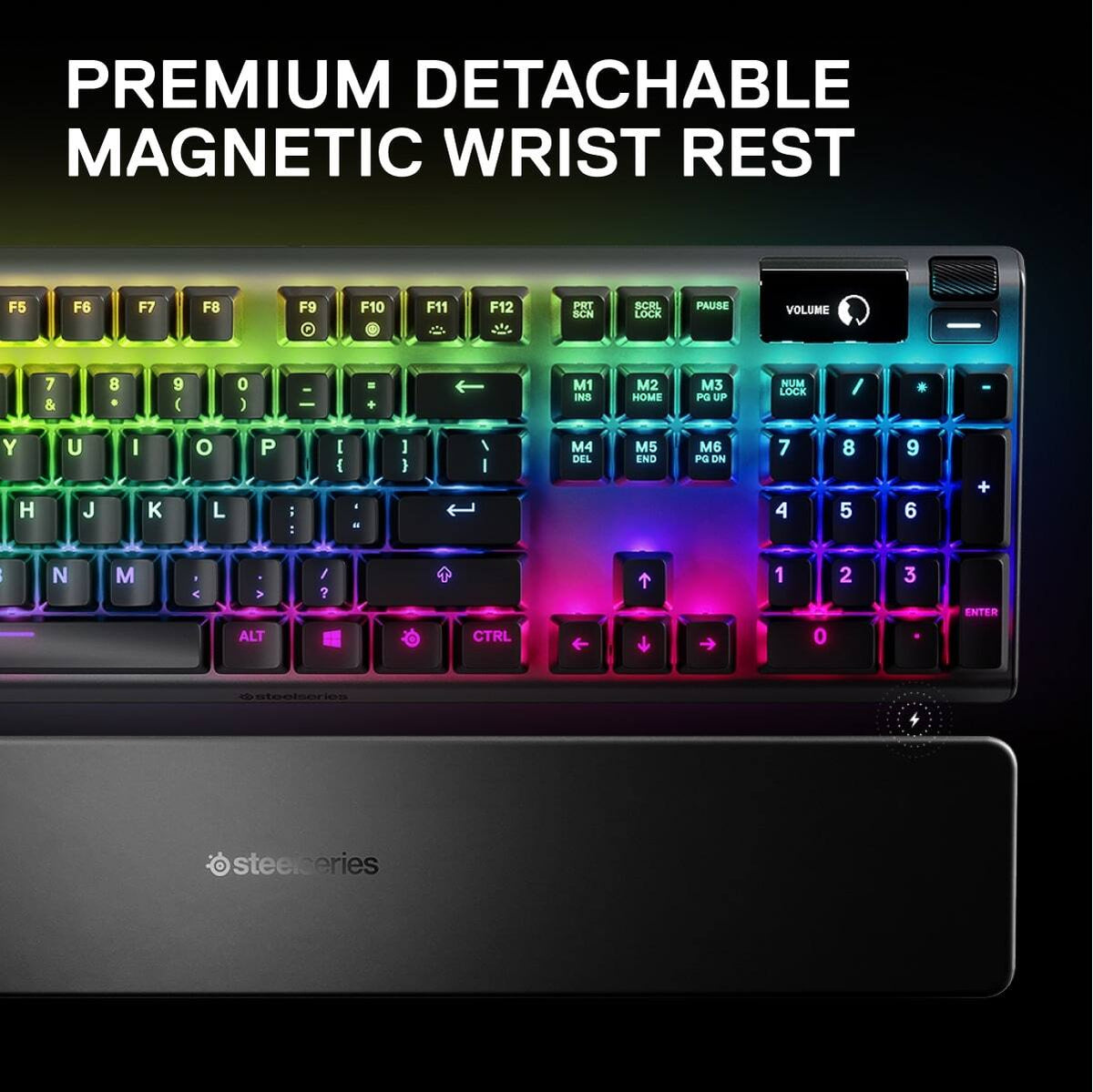 SteelSeries - Apex 7 Full Size Wired Mechanical Red Linear Switch Gaming Keyboard with Rapid Tap - Black