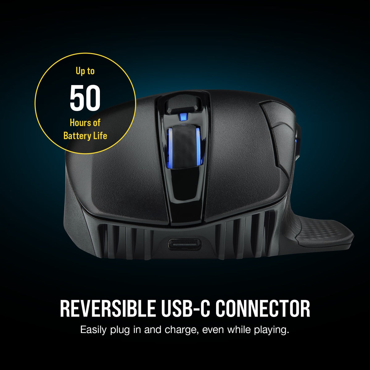 CORSAIR - DARK CORE RGB PRO Wireless FPS/MOBA/MMO Optical Gaming Mouse with Slipstream Technology - Wireless - Black