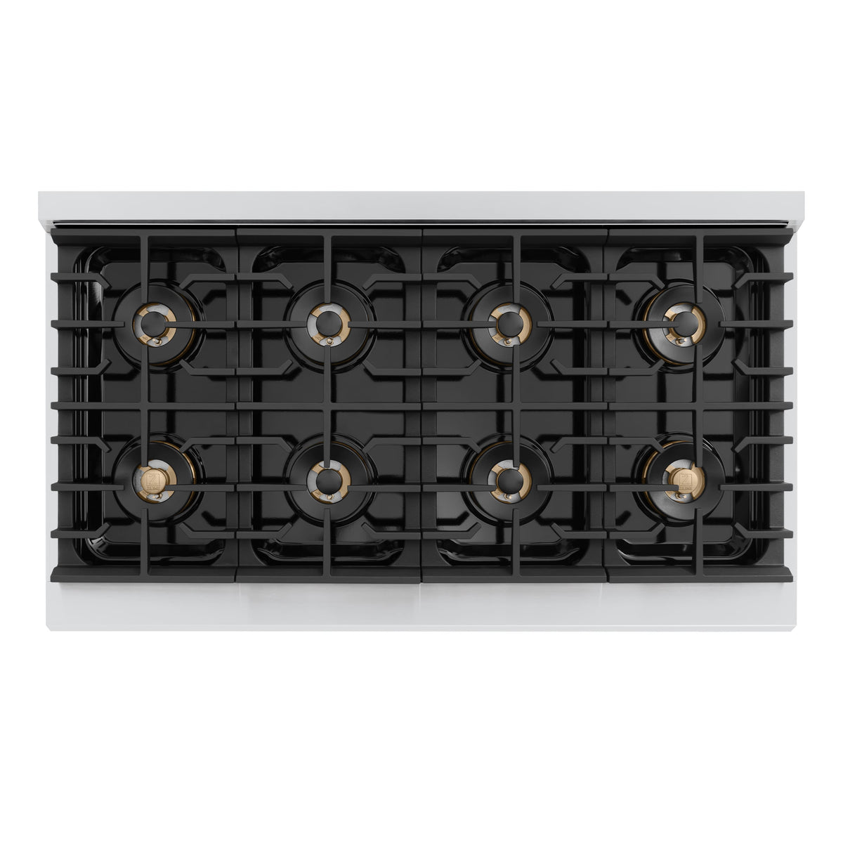 ZLINE - Autograph 48 in. 6.7 cu. ft. Marino Freestanding DuoPro Gas Range with Convection Oven & Champagne Bronze Accents - Stainless Steel