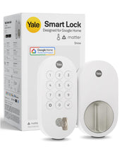 Yale - Smart Lock with Matter, Designed for Google Home; Electronic Deadbolt with Pushbutton Keypad - Snow