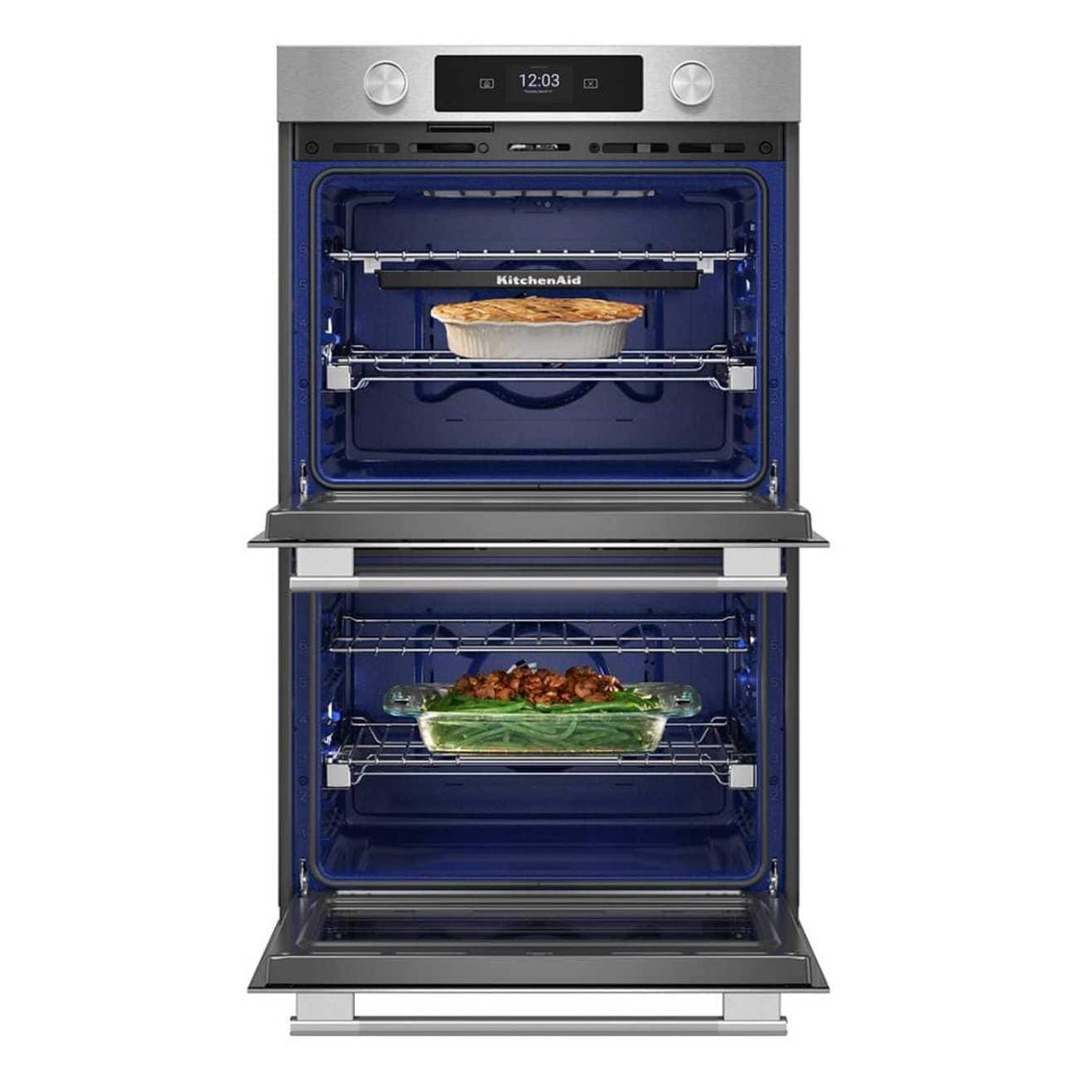 KitchenAid - 30" Smart Built-In Electric Double Wall Oven with Assisted Cooking Modes - Stainless Steel
