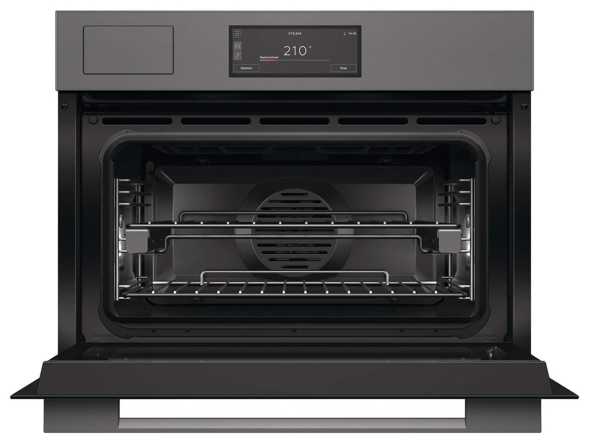 Fisher & Paykel - 24" 1.9 Cu Ft Built-in Combination Steam Oven - Compact - Minimal Grey - Gray