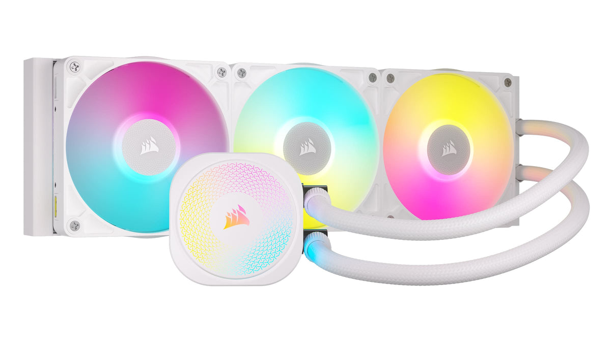 CORSAIR - iCUE LINK TITAN 360 RX Liquid CPU Cooler with RGB Lighting - White