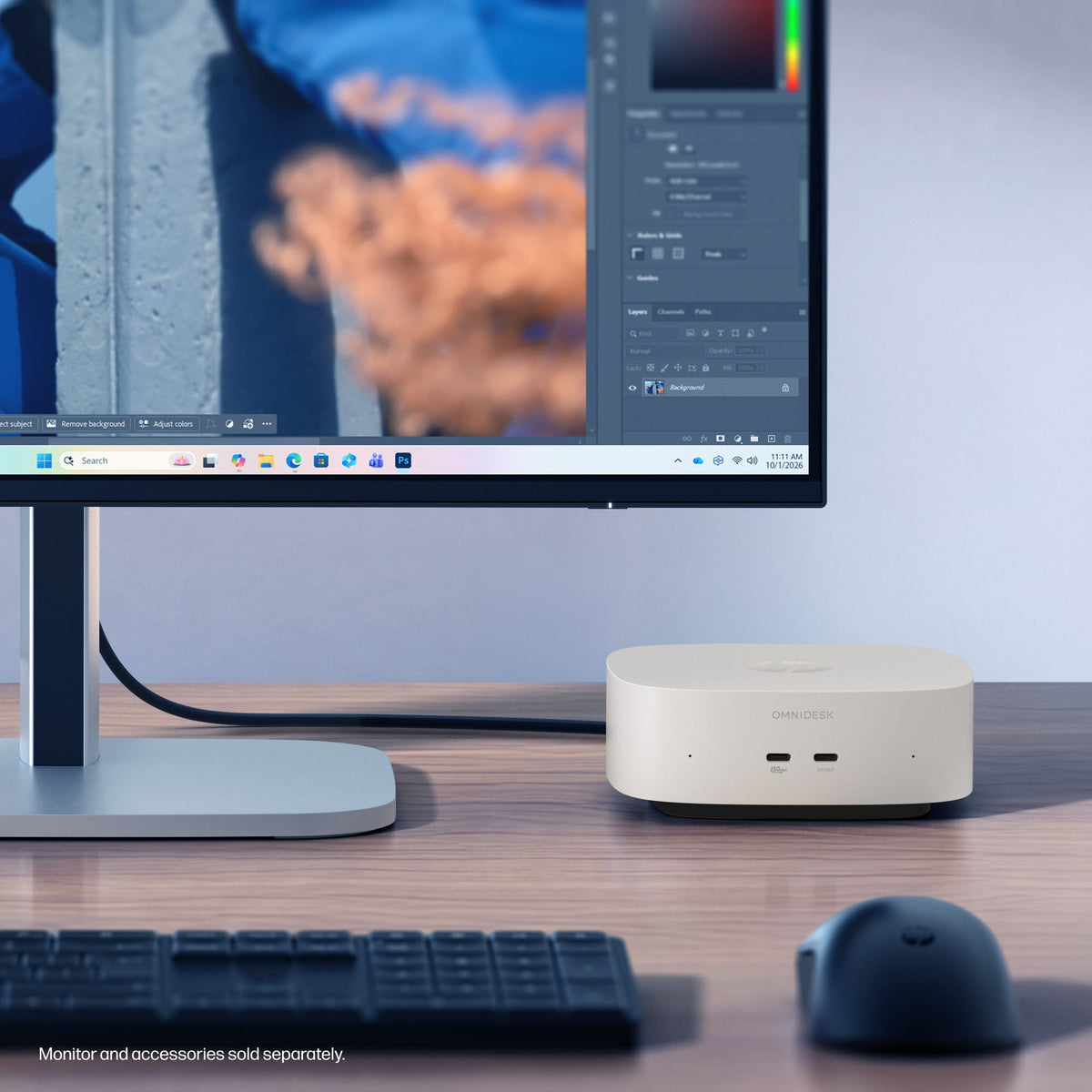 HP - OmniDesk Mini PC - Intel Core 5 315 - 8GB Memory - 512GB SSD - Cashmere White