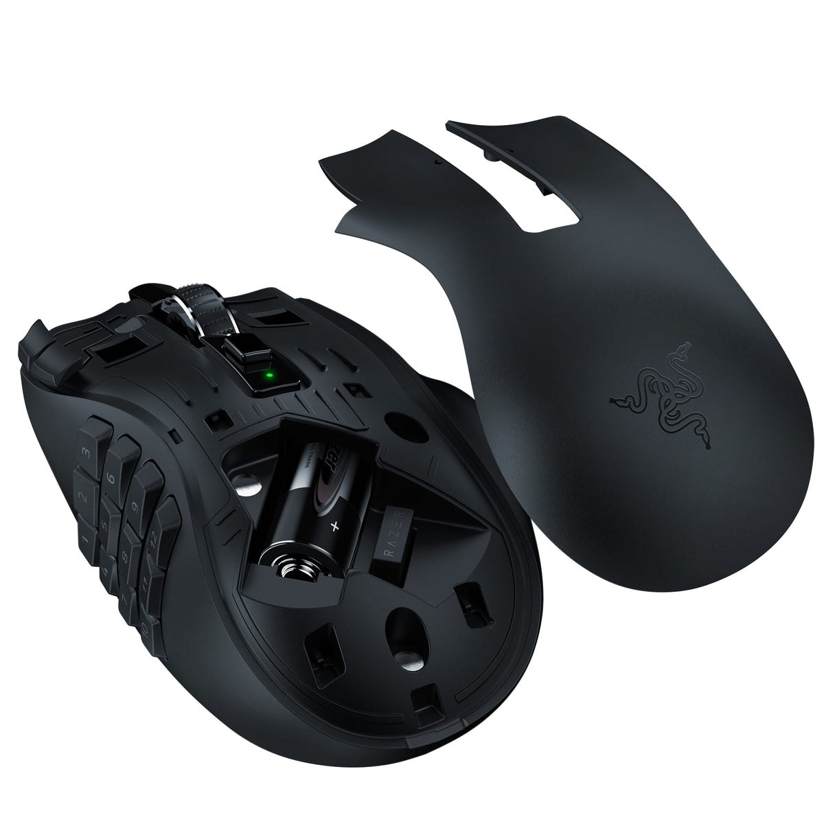 Razer - Naga V2 HyperSpeed MMO Optical Gaming Mouse with 19 Programmable Buttons - Wireless - Black