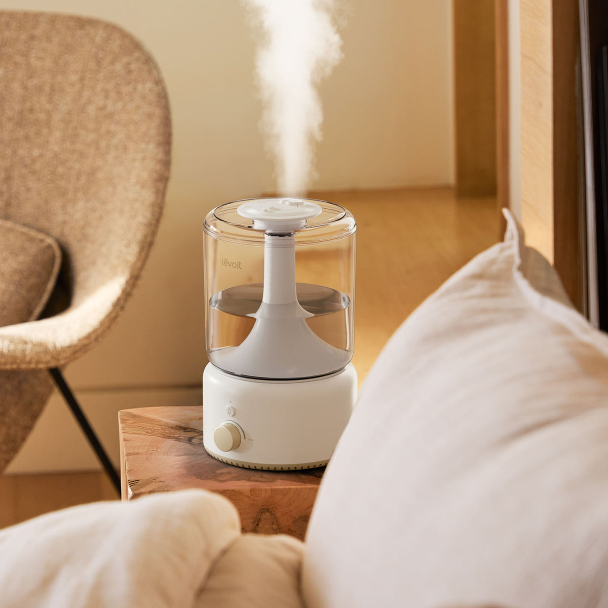 Levoit - NeoClassic Mini 2.8-L Ultrasonic Cool Mist Humidifier, 335 sq ft Max Coverage, Up to 24-Hour Runtime, Small Rooms - Cream