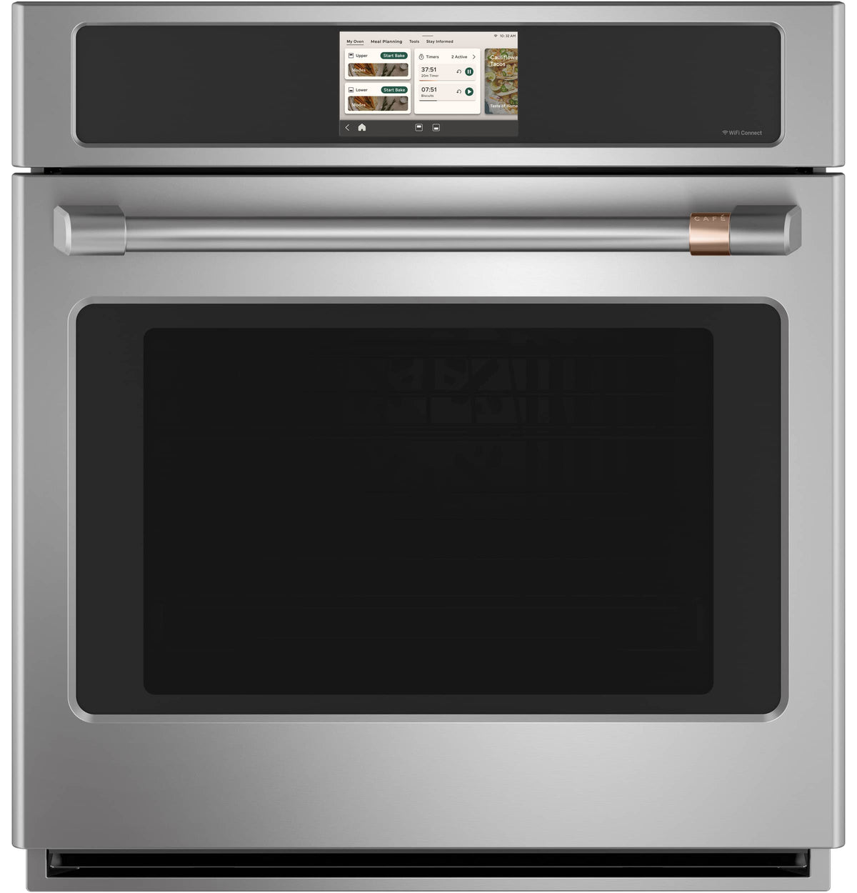 Café - 30" Smart Built-In Single Electric Convection Wall Oven with Air Fry and No Preheat Cooking - Stainless Steel