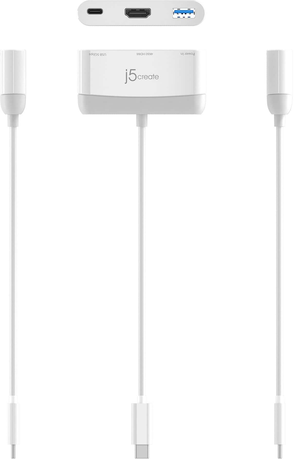 j5create - USB-C to HDMI & USB with Power Delivery - White