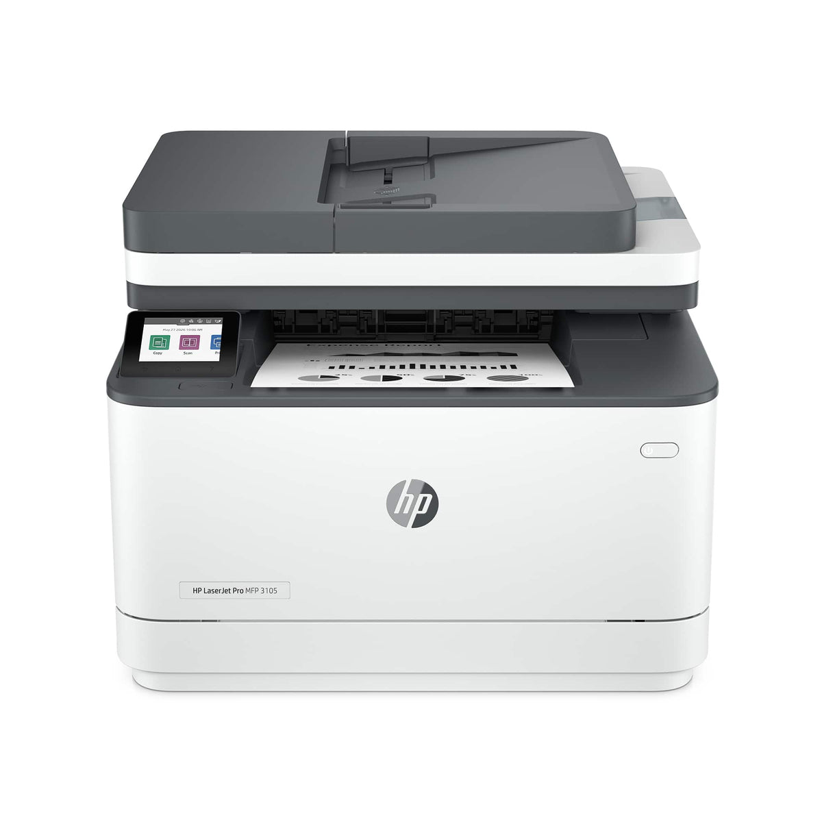 HP - LaserJet Pro MFP 3105sdw Wireless AI-Enabled Black-and-White All-in-One Laser Printer - White