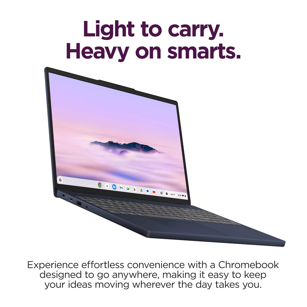 Lenovo - Chromebook Plus 15.3" 2K Touchscreen Laptop - Intel Core 3 Processor N355 2025 - 8GB Memory - 128GB UFS - Cosmic Blue