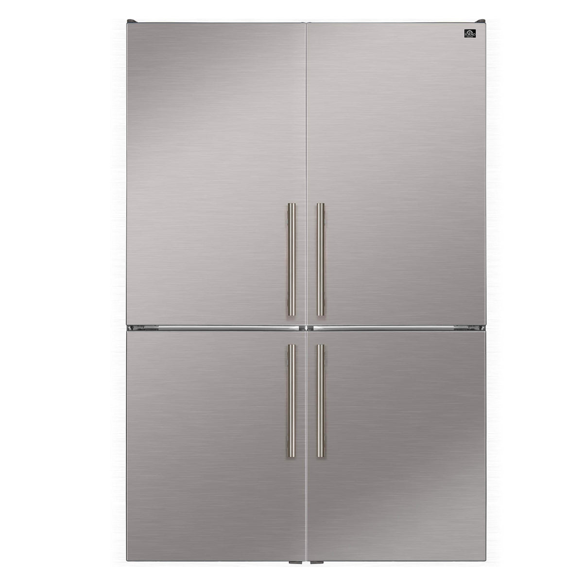 Forno Appliances - Custodia 20.6 Cu. Ft. 48" Side-by-Side Refrigerator Pair with Ice Maker and Total No Frost - Stainless Steel