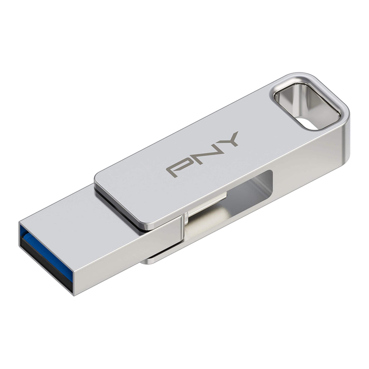 PNY - 128GB DUO LINK USB 3.2 Type-C Dual Flash Drive - Silver