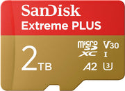 SANDISK - 2TB Extreme PLUS microSDXC UHS-I Memory Card, R/W up to 250/150MB/s