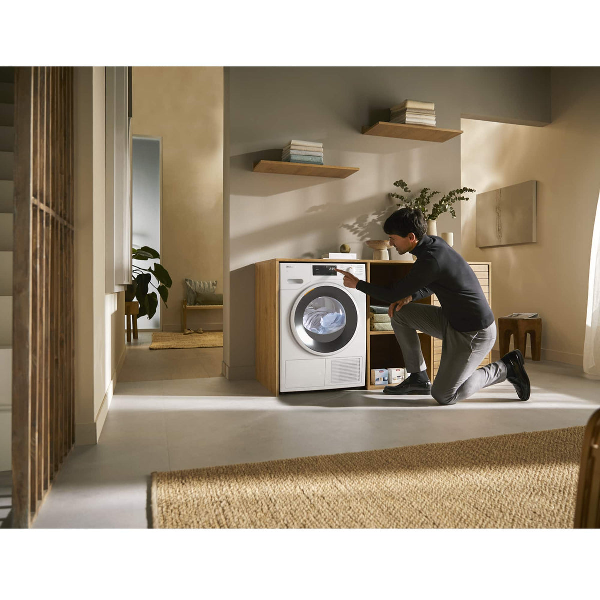Miele - TXF360WP 24" 4.1 cu ft. Electric Heat Pump Dryer - Lotus White