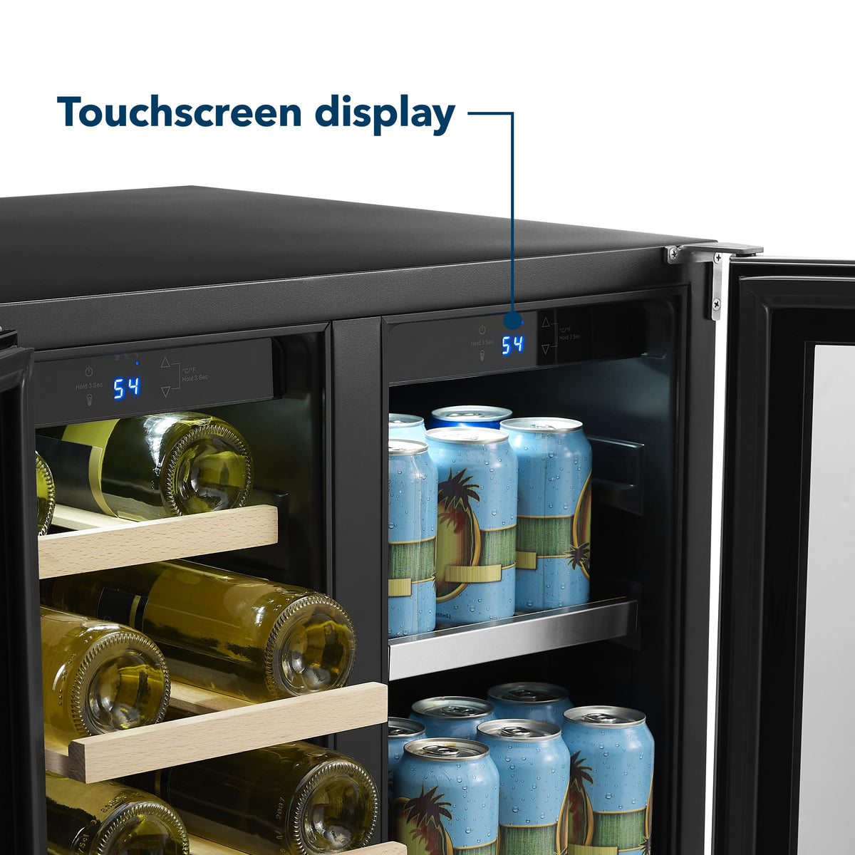 Insignia™ - Dual Zone Wine and Beverage Cooler with Glass Doors - Stainless Steel