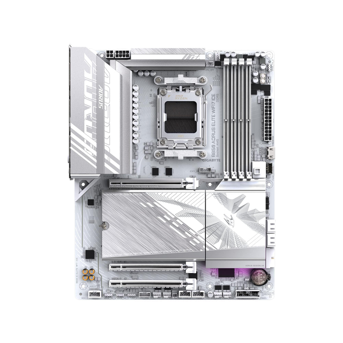 GIGABYTE - B850 AORUS ELITE WIFI7 (Socket AM5) AMD B850 ATX DDR5 Wi-Fi 7 Motherboard - White