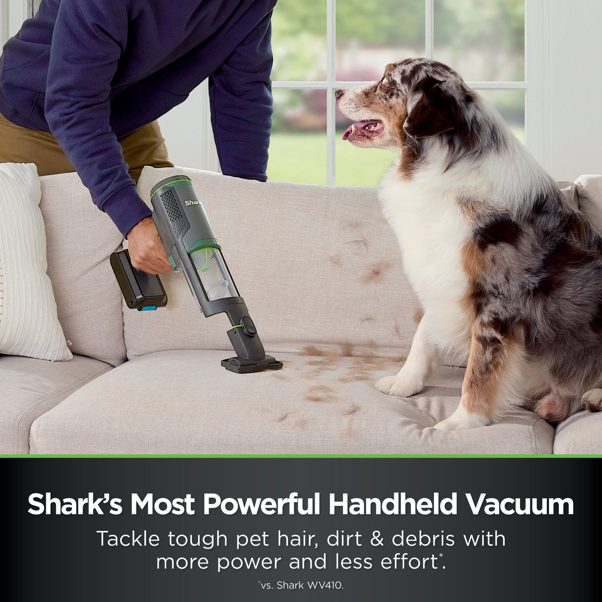 Shark - PowerBoost Cordless 2-in-1 Car/Home Handheld PowerVac - Charcoal + Electric Green