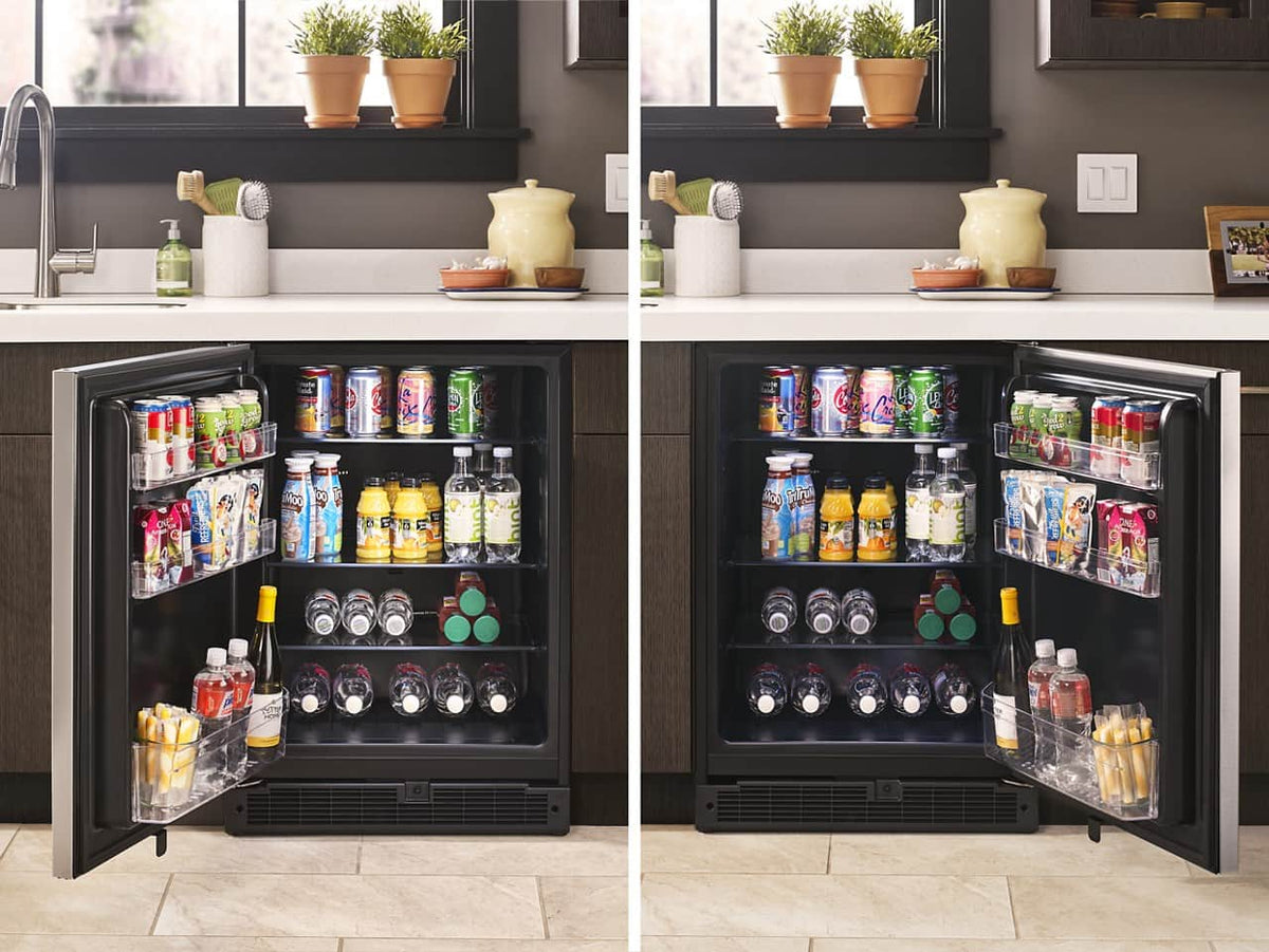 Whirlpool - 5.1 Cu. Ft. Built-In Mini Fridge - Stainless Steel